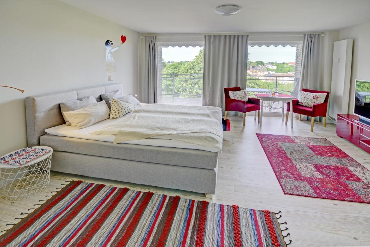 Fewo1846 - Flensview - Komfortables Studioapartment Mit Balkon Und Hafenblick Flensburg Kültér fotó